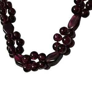 Rhodolite Garnet Round Clusters Diamond Beaded Gemstone  Opera Necklace 36"